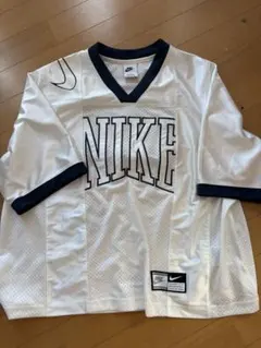 NIKE メッシュ ゲームシャツ 90 ホワイト ネイビー Mのサムネイル