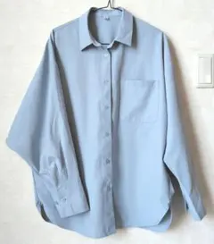 GU レディースライトブルー オーバーサイズシャツ 2025年品 Lサイズ