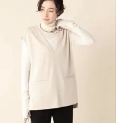SALE★美品 【NOLLEY'S】ウォッシャブル Vネックベスト ジレ