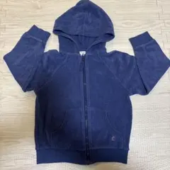 プチバトー　ネイビー フルジップ フード付き トレーナー 4ans