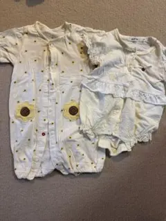 ひまわり柄ロンパース 60cm- 70cm