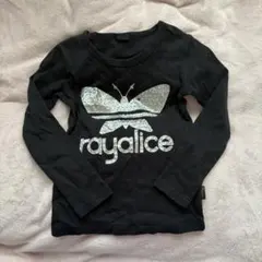 ブラック 蝶モチーフ 長袖カットソー