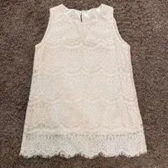 キッズ　ノースリーブ チュニックドレス　130 アイボリー