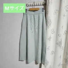 GU フレアミディニットスカート Mサイズ ライトグリーン