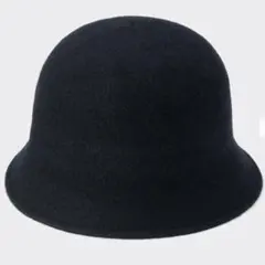 ウールブレンドハット　GU ブラック