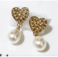 ハート　パールピアス