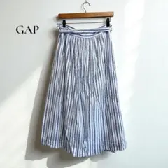 ✽ギャップ【M】ロングスカート ストライプ フレア　カジュアルg224