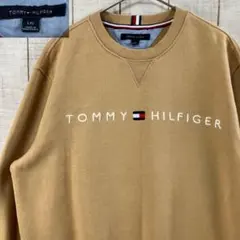 tommy 古着　長袖　スウェット 裏起毛　刺繍　ロゴ　アメカジ ゆるだぼ