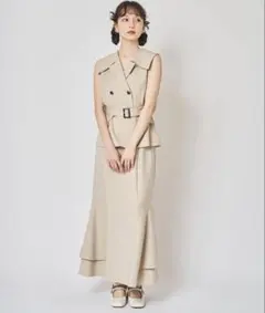 新品タグ付◇32000円◇フェンネル◇ロングジレワンピース◇バイカラー 