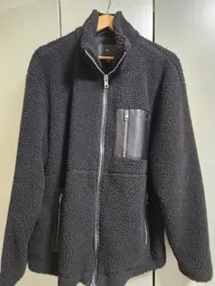 H&M ルーズフィット テディジャケット L ブラック