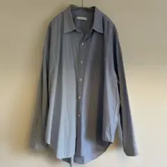 FREAK'S STORE 青系ストライプ 長袖シャツ　Ｌ