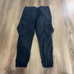 ZARA カーゴパンツ ブラック USA30 裾リブ ジョガーパンツ
