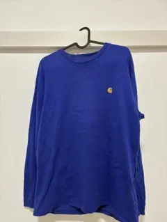 Carhartt WIPチェイスロンT ブルーM刺繍ロゴ 長袖Tシャツカーハート