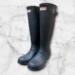 HUNTER オリジナルトール レインブーツ ブラック UK4 長靴