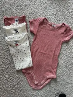 プチバトー半袖ロンパース・カバーオール 4枚セット　12m/74cm