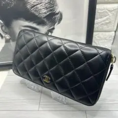 CHANEL マトラッセ ブラック長財布　ラウンドファスナー