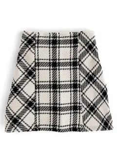 バックリボンツイードチェックミニスカート[gm699]