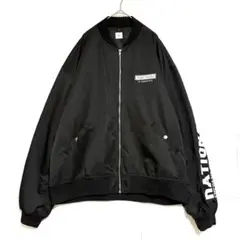 ブラウニー　バックプリント フルジップブルゾン　黒　L