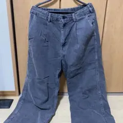 グレー ワイドパンツ バックポケット付き 着画あり