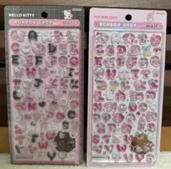 【新品・正規品】新作サンリオ ボンボンドロップシール　文字　2種セット