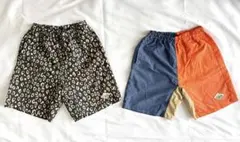 2点セット BREEZE キッズ 水陸両用 パンツ 140 ヒョウ柄 オレンジ