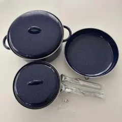 ホーロー　両手鍋　片手鍋　フライパン　アウトドア