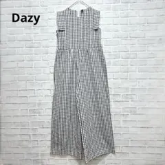 美品【Dazy】サロペットパンツ ギンガムチェック ワイドパンツ オールインワン