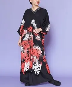 カヤ 絢爛ワンピース 彼岸花 着物風 和柄 和風 人気アニメ 倭物やカヤ ふりふ