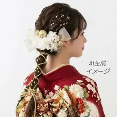 髪飾り【6325】ドライフラワー　結婚式　成人式　卒業式　七五三　前撮　振袖　袴