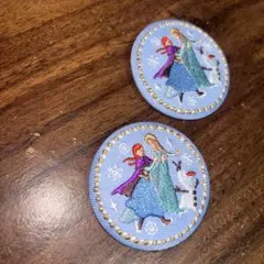ディズニー 刺繍缶バッジ アナと雪の女王