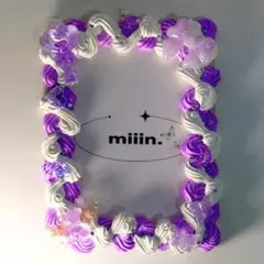 ホイップデコ硬質ケースデコレーションフレーム トレカケース 紫 白 推しカラー