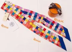 HERMES ツイリーTwilly野生とカモフラージュフクシア 未使用タグ付き① 