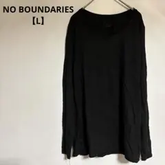 1点のみ✨NO BOUNDARIES 【L】 ブラック長袖Tシャツ ロンT 冬
