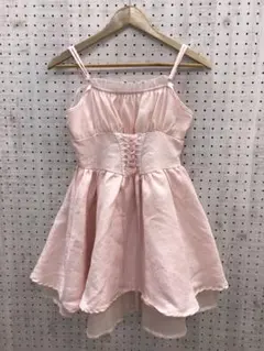 姫 ギャル ロリータ 古着 シャーリングバスト 編み上げ キャミ ミニワンピ