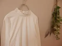 サマンサモスモス　衿レーススタンドネックインナー　オフ