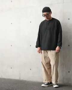 ☆実物 新品 デッドストック ロシア軍 70s ヘンリーネック BLACK染め