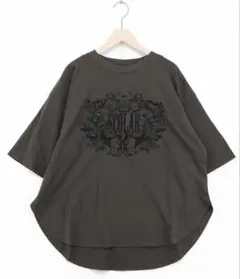 スカラー　scolar 162710：ロゴ＆ネコ 刺繍Tシャツのサムネイル
