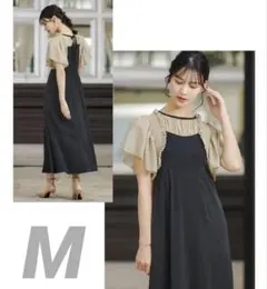 ★新品タグ付き★ドリードール　シャーリングフリル袖ワンピースドレス　結婚式