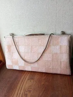 ビーズバッグ和装パーティーピンク