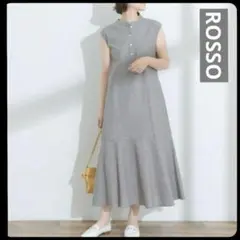 エフバイロッソ　F by ROSSO　シャンブレードットフレアワンピース