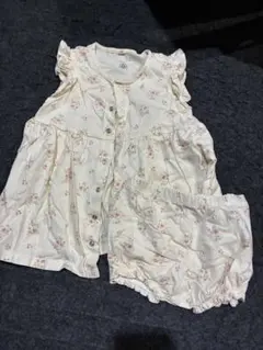 プチバトー　ポプリン　ワンピース　ブルマ　セットアップ　18m/81cm