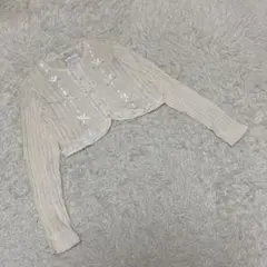 【タグ付】KUMIKYOKU 組曲　長袖ボレロ　フリル　羽織　アイボリー　TL