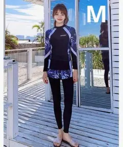 フィットネス水着 体型カバー ラッシュガード 長袖 水着 水陸両用 4点セット