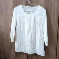 アイボリー Mサイズ ボタン付きシャツ 無印