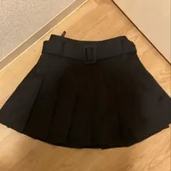 グレイル　GRL ベルト付　ブラック 黒　プリーツ ミニスカート　M インパン付