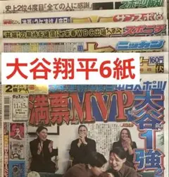 大谷翔平MVP スポーツ新聞6紙　まるごと　新品　11月15日