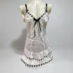【美品】サテン ネグリジェ ホワイト レース　S65