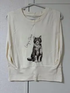 KBF 猫プリント ノースリーブTシャツのサムネイル