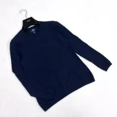 Lands'end カシミヤ 100% 長袖 ニット セーター ネイビー 上質