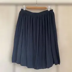M◆ネイビーのプリーツスカート ユニクロ 上品